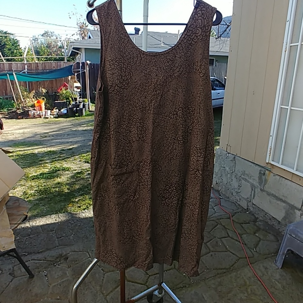 Brown Dress w/ Flower Design